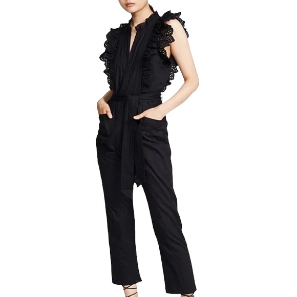 Apiece Apart Ruffled Eyelet Jumpsuit